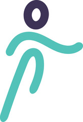 Obraz premium Abstract Human Figure Logo – Modern Minimal Shape Symbol