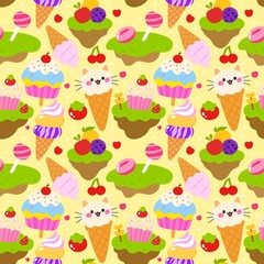 Floating Dessert Islands Seamless