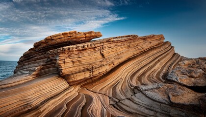 Natural Rock Formation With Layered Texture