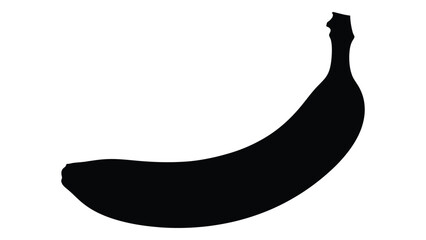 A black silhouette of a banana on a white background isolated on white background, Vector © Juma