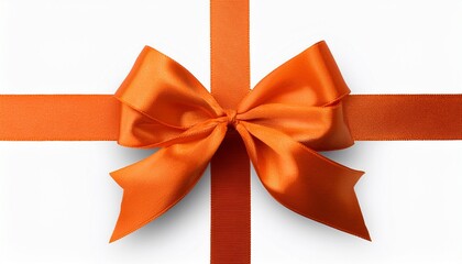 Orange Bow And Ribbon On Transparent Background Generative Ai Design