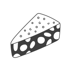 Naklejka premium Panforte Italian Cake Slice Illustration. Honey nut confection with dried fruit, Spiced Mediterranean Siena heritage festive dessert vector art.