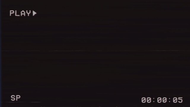VCR Play Button TV Screen Overlay &ndash; Retro VHS Glitch Effect 4K