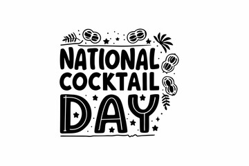 Fototapeta premium National Cocktail Day Vector, Alcoholic Beverage and Bar Concept Design