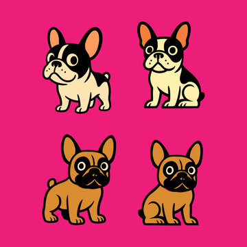 Adorable Frenchie Puppy Vector Collection