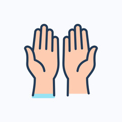 Obraz premium Illustration of two open hands reaching upwards.