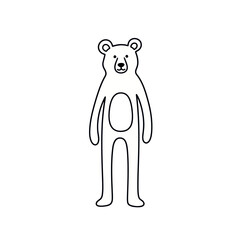 Hand-drawn minimalist polar bear illustration, simple line art © hidayati