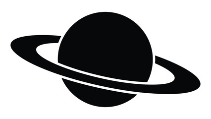 A black and white image of the planet saturn isolated on white background, Vector © MehediHasan