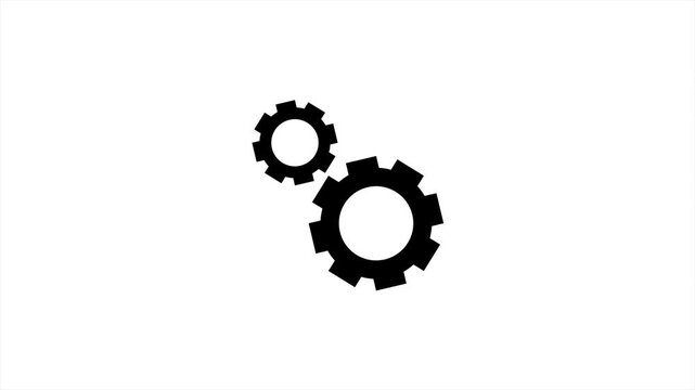 Animated gear cog loading icon animation isolated on white background