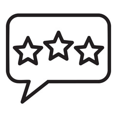 Obraz premium An illustration of a speech bubble with three stars inside, symbolizing a positive review or rating