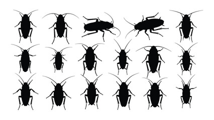 A group of black insects on a white background isolated on white background, Vector © MehediHasan