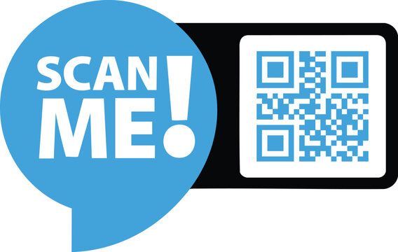 Scan Me QR code graphic with text a call to action for mobile scanning and digital interaction isolated 
