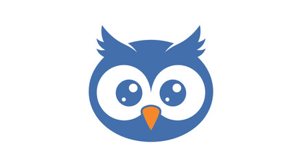 Blue Owl Icon with Big Eyes.