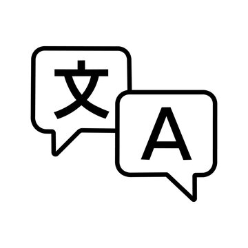 Language translation service icon for apps and websites.