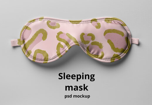 Pink Patterned Sleep Mask Mockup PSD