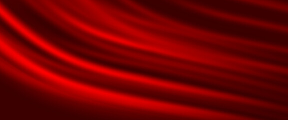 Deep Red Luminous Waves. A striking dark red vector background with glowing, silk-like fluid waves. Ideal for dramatic cinematic headers, luxury branding, and high-impact digital wallpapers. © Mamank Mr