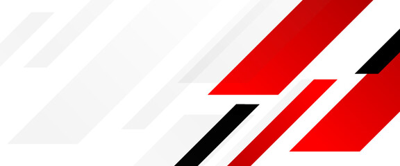 Dynamic Geometric Race Background. A high-speed abstract vector featuring sharp diagonal stripes in red, black, and grey. Perfect for automotive branding, sports posters, and tech headers. © Mamank Mr