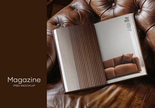 Elegant Magazine Mockup Design PSD