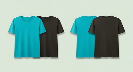 T Shirts with Different Colors and Orientations on Light Background