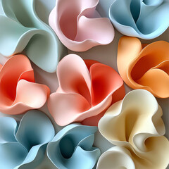 Obraz premium Pastel colored organic shapes in a soft, flowing arrangement