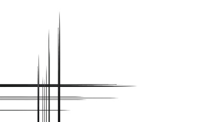 Abstract Minimalist Background Featuring Sharp Black Vertical and Horizontal Lines Arranged in a Geometric Grid Composition Over a Clean White Isolated Space