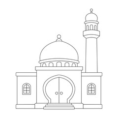 outline vector design of mosque