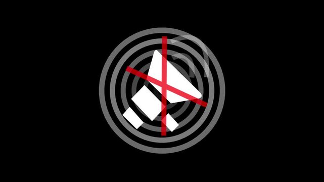 advertisement, conversation ,broadcasting ctc are used.no saund hand speaker .. Abstract red hand speaker icon with sound wave.Speaker sign. 4K Video motion graphic animation.