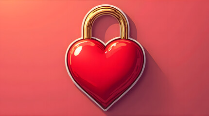 Heart Shaped Lock with Gold Shackle