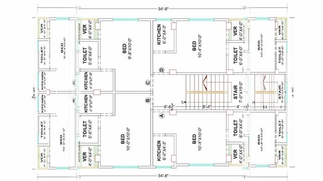 Affordable 3 Bedroom House Plan | 35x46 ft Modern Home Layout,  Unite-4 House Plan