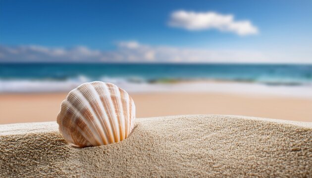 Seashell In Sand On The Beach
