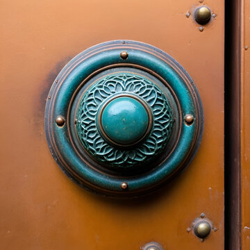 time-worn patina on an old copper doorknob