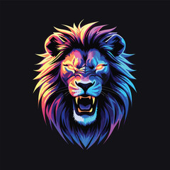 Obraz premium Majestic Lion Head Symbol Vector Illustration