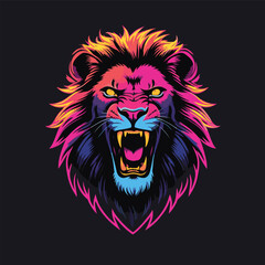 Obraz premium Majestic Lion Head Symbol Vector Illustration
