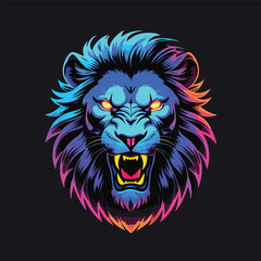 Obraz premium Majestic Lion Head Symbol Vector Illustration