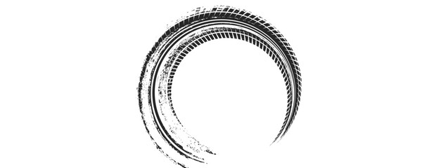 Tire tread marks, drift, motorsport, motocross, rally, tread mark with skid, grinding, splash effect. Graphic set of tire treads, wheel texture, car racing. © PECAH