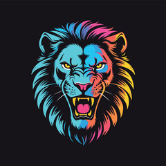 Obraz premium Majestic Lion Head Symbol Vector Illustration