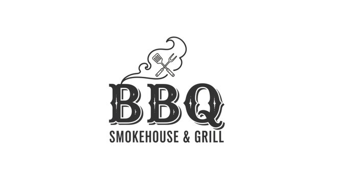 BBQ Smokehouse Grill Restaurant Logo.