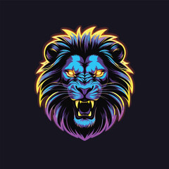 Fototapeta premium Majestic Lion Head Symbol Vector Illustration