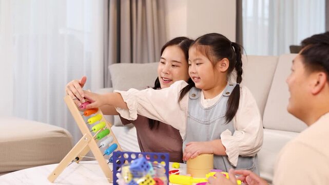 Family Bonding with Educational Abacus Activity