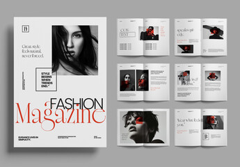 Fashion Magazine with creative Layout Template Minimal Editorial Design