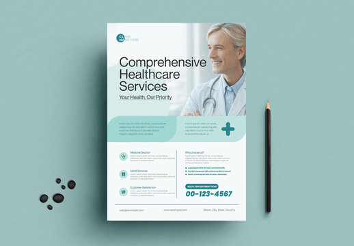 Healthcare Services Medical Clinic Flyer Template