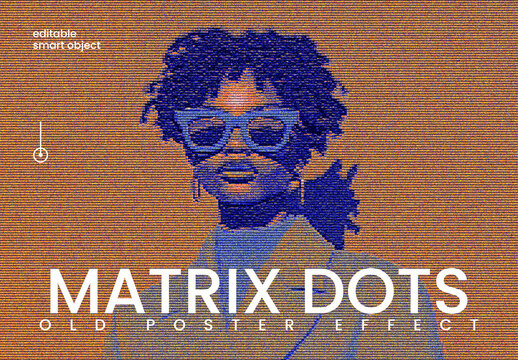 Matrix Dots Photo Effect Mockup