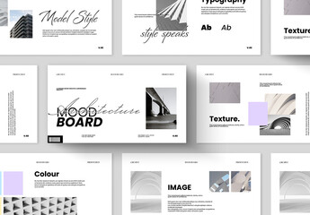 Minimalist Mood Board Presentation Template with Clean Layout