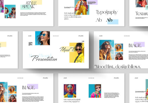 Modern Fashion Mood Board Presentation Template with Minimal Editorial Design