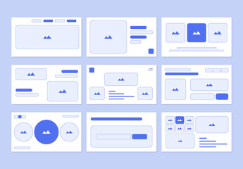 Modern Website Wireframe Layout Collection