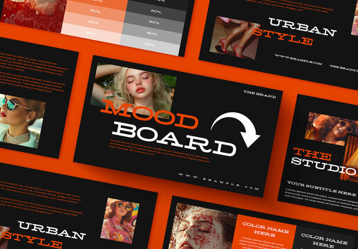 Urban Contrast Mood Board Presentation Layout