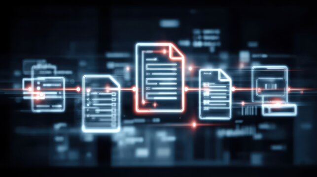 The procurement chain starts with sourcing for a purchase order, leading to an invoice and transaction receipt for an automated payment.
