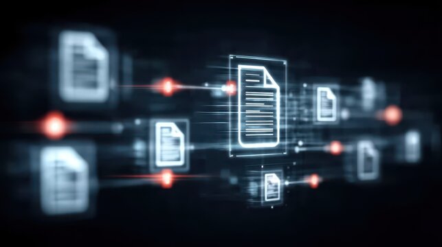 Digital sourcing flows into procurement as a purchase order triggers an automated invoice and transaction record for a secure payment process.