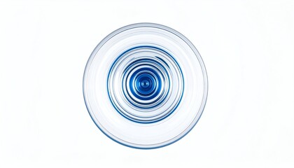 Fototapeta premium Water bottle minimal abstract view, clean circular lines, transparent plastic, modern hydration, fresh and calm concept on white background.