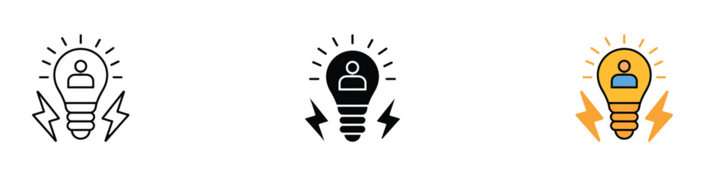 Creative leadership insight icon vector. Brainstorming, Personal brain power innovation, leadership talent spark, and professional idea generation symbol. Vector Illustration.